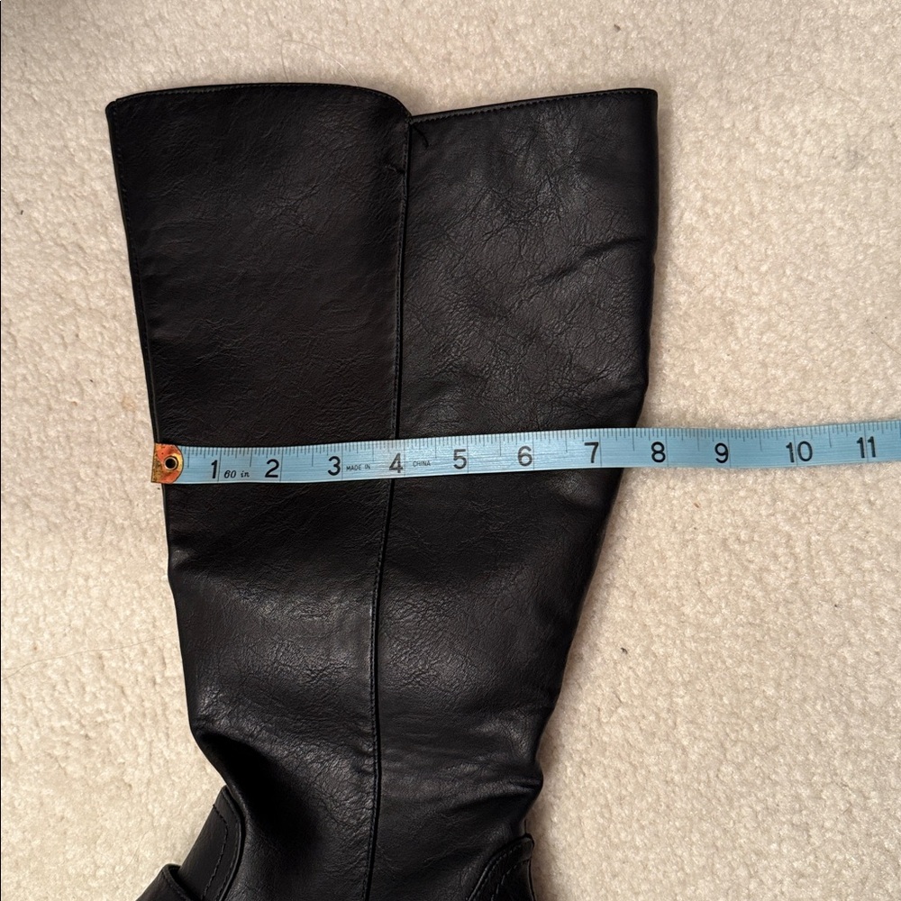 Easy Street Black Heeled Flat Boots Side Zipper and Extender Zipper Wide Calf - Picture 7 of 10